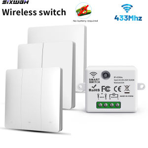 RF 433MHz Wireless Switch No Battery Required Remote Control Wall Light Lamp Switch