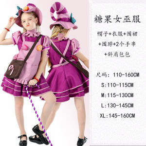 Childrens Witch Vampire Performance Skirt Cosplay Horror Stage Show Party Costume Dress up Halloween Fairy Elf Toy Series