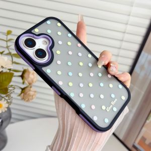 Two-Color Colorful Armor Polka Dot TPU Soft Case For Case iPhone 17 15 14 13 Pro Max Frosted Transparent Silicone Anti-Drop Case