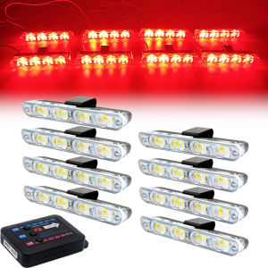 Đèn Báo Hiệu Khẩn Cấp 8 Trong 1 Đèn Strobe Lưới Tản Nhiệt Ô Tô 4 LED Màu Hổ Phách Đèn Cảnh Báo 12V Cho Lưới Tản Nhiệt Trước Xe Tải Chất Liệu PVC Đen