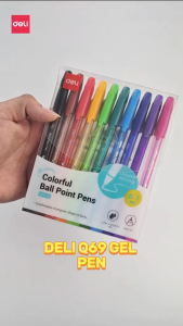 Deli Colorful Smooth Writing Ballpoint Pen Mini Tip 0.7mm 6pcs/set Q69-6