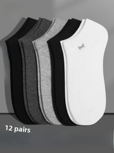 MiiOW | Pure Cotton Mens Socks Thin Summer Anti-Odor Anti-Fungal Sweat Absorbent Black Boat Socks MiiOW Cat Man Breathable Casual Socks