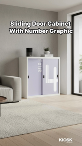 [จัดส่งพร้อมติดตั้งฟรี] KIOSK ตู้บานเลื่อนทึบ 3ฟุต ลายตัวเลข
