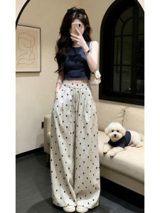 PEIZIXUAN | Korean Style Polka Dot Wide Leg Pants Set Summer 2026 New Very Popular
