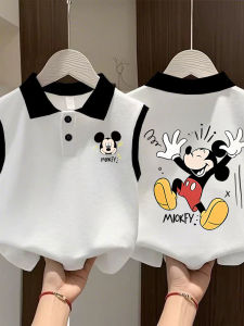 Cute Cartoon Mickey Alphabet Print Cotton Tank Top for Boys and Girls