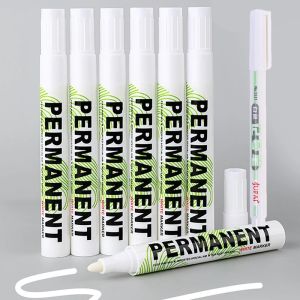 1/3mm Multipurpose Wear Resistant Mark-pen Quick-drying Smooth Writing White Marker Pen Waterproof Non-fading White Graffiti Pen