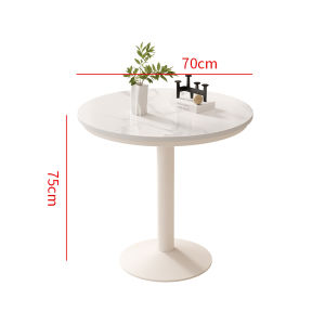 Creamy Style Cafe Table And Chair Set Rock Board Small round Table for Tea Shop Beauty Salon Casual Leisure Commercial Use