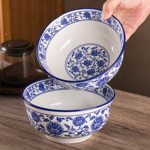 Bát Phở Lanzhou Sứ Xanh Trắng Bát Cháo Bát Phở Thịt Bò Bát Phở Luộc Bát Cháo Bát Cháo Hoa Quả Bát Sứ Phong Cách Trung Hoa