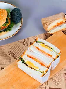 [BUY 1 TAKE 1] 50pcs Food Wax Paper Kitchen BBQ Oil Absorption Burger Sandwich Dessert Wrapping Paper Baking Paper   Paper In Phleo