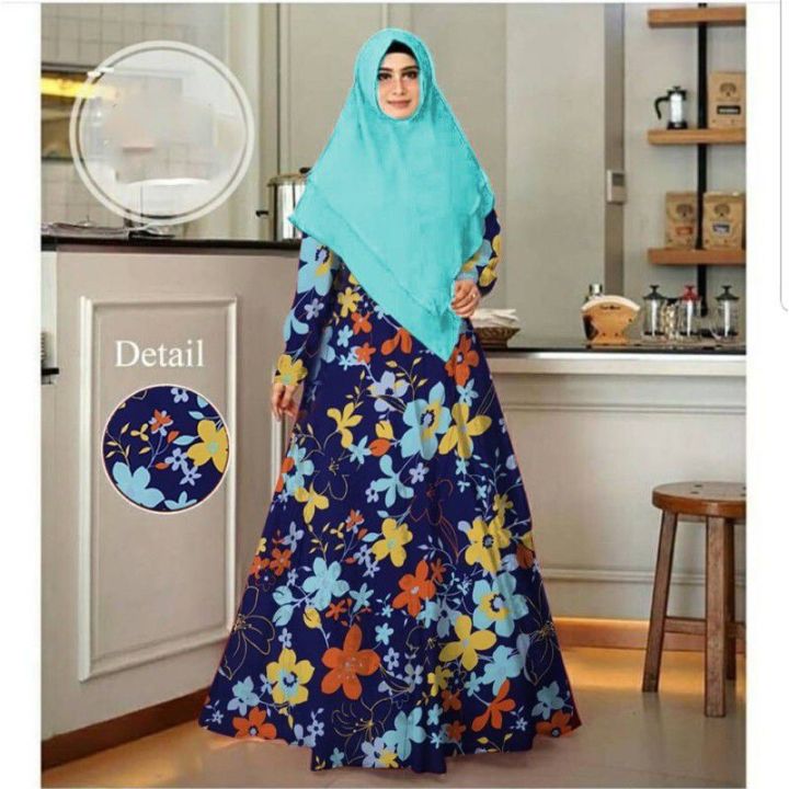 Bulgari syari set khimar gamis andara bunga set hijab sale