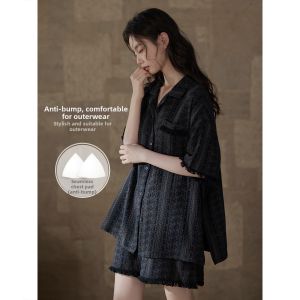 Cotton Muslin Stripe Padded Couples Sleepwear Sets