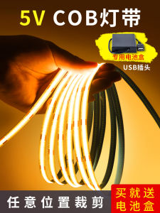 Cob Light Strip USB Light Super Bright Flexible Soft Light Belt Non-Plug-in Wireless LED Low Voltage 5V Light Strip with Battery