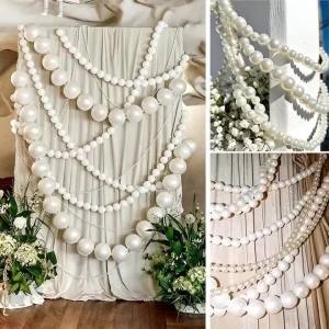 20 CHIẾC Khổng Lồ Màu Trắng Mô Phỏng Dây Ngọc Trai Treo Trang Trí Cho Đám Cưới Phông Nền Đảng Chụp Ảnh Mặt Dây Chuyền Đạo Cụ 20 CHIẾC Gói