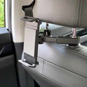 Car Headrest Tablet Mount Holder 360 Degree Rotating for Stand Auto Rear Seat Pillow Case, Travel Portable Road Trip Companion with Adjustable Pillow Cushion