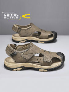 Camel Active Mens Summer Outdoor Climbing Breathable Anti-slip Sandals Open-Toe Casual Shoes Leather Upper Rubber Sole