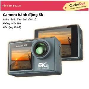 Camera Hành Động 5K 4K Ổn Định Điện Tử WiFi Quay Video Thể Thao Gắn Mũ Bảo Hiểm Xe Đạp Camera Ghi Hình 170 Độ °   Chống Thấm Góc Rộng