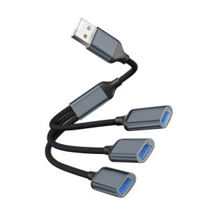 Bộ Chuyển Đổi USB Hub 3 Trong 1 Bộ Chia USB-A & USB-C Đa Cổng Cho Máy Tính Xách Tay Ổ Đĩa Flash Chuột Bằng Nhôm Đế Cắm