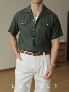 Italian Style Linen Short Sleeve Shirt Mens Casual Multi Pocket Shirt Holiday Lightweight Cool Feeling Business Casual