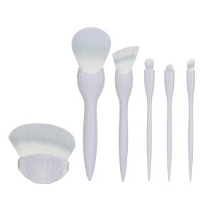 Lades | Portable Makeup Brush Set 6 Pieces Polar Star Beginner Friendly Eyeshadow Powder Brush Contouring Tool Long Handle Face Beauty