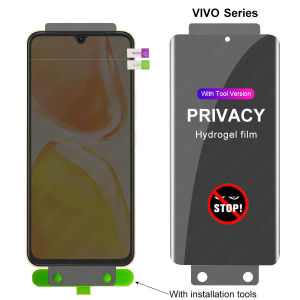 ไฮโดรเจลนุ่มเต็มรูปแบบ V27 V30ฟิล์มสำหรับ Vivo ความเป็นส่วนตัวติดตั้งง่ายโปร V29 V25 V23โปร X100 X90โปร X80 X70 X60ความเป็นส่วนตัวป้องกันรอยขีดข่วนปกป้องหน้าจอ