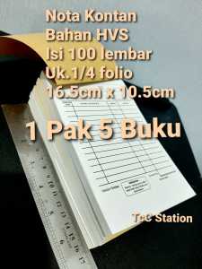 1 PAK 5 BUKU Nota Kontan HVS 1/4 folio Isi 100 lembar 1 ply Bon Nota Faktur HVS rangkap 1 bon faktur 1 ply nota kontan 1ply nota faktur 1/4 folio