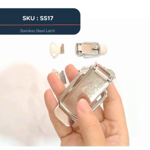 Stainless Steel Grade 304 Cabinet Box Spring Loaded Draw Latch Catch Toggle Hasp Lock (Medium)