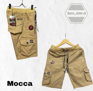 Celana Pendek Pria Cargo Rip Polos Bahan Diamonds Size 28-39