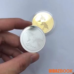 Đồng Xu XRP Ripple Bitcoin mạ vàng bạc làm đồ lưu niệm sưu tầm trang trí phòng làm việc quà tặng khách hàng XRP01