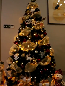 10 Yards Gold White Christmas Wreath Ribbon DIY Xmas Tree Ribbon 26cm Wedding Christmas Gift Wrapping Decorations