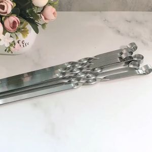 【READY STOCK】10-30pcs Stainless BBQ Skewers Needle Flat Long Grill Sticks Kebab Kabob Camping Kitchen Party Supplies