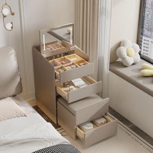 Solid Wood Multifunctional Dressing Table Bedside Table Integrated Small Apartment Accessible Luxury Modern Minimalist Foldable Flip Makeup Table