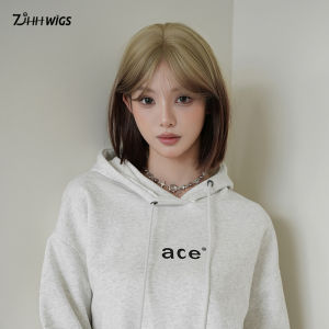 Short Hair Wig Women Full Head Cover Anti-Aging Simulation Hair Grey Qing Gradient Highlight Wig Whole Top New Model