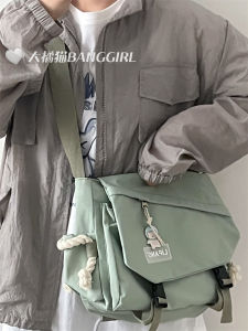 Backpack Trendy Ins Japanese Style Harajuku Retro Workwear Messenger Bag Female Male South Korea Student Large Capacity Shoulder Messenger Bag