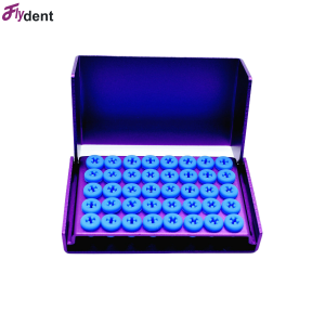 กล่องใส่หัวกรอฟัน 40 ช่อง ทำจากอะลูมิเนียม พร้อมที่วางซิลิโคนกันตก สำหรับจัดเก็บหัวกรอฟัน FG RA