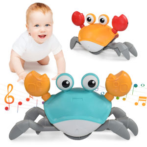 Children Gesture Electric Induction Escape Crab Toy Escaping Running Walking Crab Kids Baby Toy Musical Early Learing Development Toys for Toddler