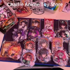 Bandai | New Demon Slayer Figure Badge Blind Box Starlight Shining 75mm Badge Flash Card Mysterious Box Cosplay Prop Fan Collection Toy