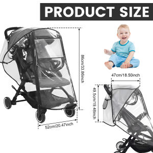 EVA Baby Stroller Accessories Waterproof Windproof Rain Cover Infant Car Rain Cover Proof Double Zipper Closure for Outdoor New