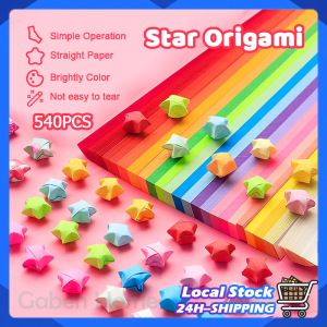 540 Sheets Origami Lucky Star Paper Colorful Solid Gradient Color DIY Handmade Folding Paper For Gifts Arts Crafting Supplies 星星纸