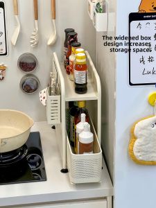 Kitchen Spice Organizer Rack Sliding Shelf Storage Holder for Oil Vinegar Sauce Layers Carbon Steel No Drilling Required