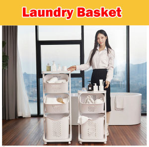 【New】2/3 tier Laundry basket/space saving storage organizer/clothes rack / Rainbow