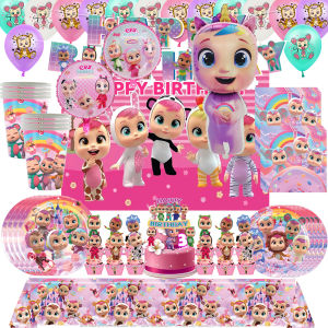 Crying Babiesed Birthday Party Decorations Cartoon Balloons Plate Banner Tableware Set for Baby Shower Party Favors Girls Gifts