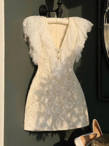 Elegant Lace Embroidered Summer Dress Slim Fit