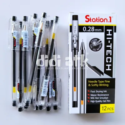 Pulpen Hitech Joyko Warna Biru 0.28mm 1 Pak Isi 12 & 6 Pcs