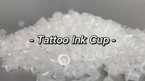 1000/500/100PCS Tattoo Ink Cups Without Base Disposable Clear Plastic Pigment Holder Containers Caps Tattoo Accessories