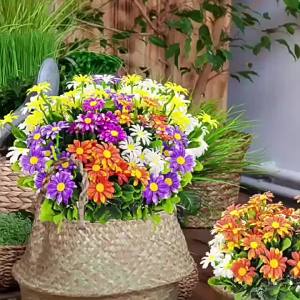 33Cm Nhân Tạo Hoa Cúc Chống Tia UV Colorfast Cây Tơ Cho Nhà Cưới Cửa Sổ Ngoài Trời Trang Trí DIY Hoa
