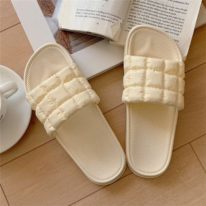 Casual Indoor Home Anti-Slip Summer New Fashionable Soft Bottom Slippers Womens Home Cotton Slippers Korean Style PVC Material