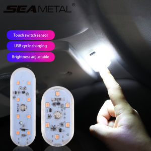 SEAMETAL Car LED Touch Lights Wireless Interior Light Car Reading Lamps Mini USB Charging For Car Door Foot Trunk Storage Box