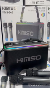 CHÍNH HÃNG | Loa Xách Tay Kimiso Kms-262 Bass Cực Mạnh Kèm 2 Mic Cao Cấp Đèn Led 7 Màu Pin 5-6h.