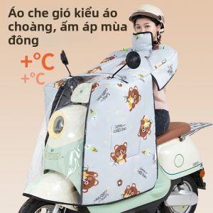 JUMU | Màn Chắn Gió Xe Điện Dày Bông Xốp Chống Nước Chống Mưa