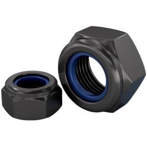 TIANZHUOJINSHU | Black Anti-loosening Locknut 304 Stainless Steel Hexagonal Nylon Anti-slip